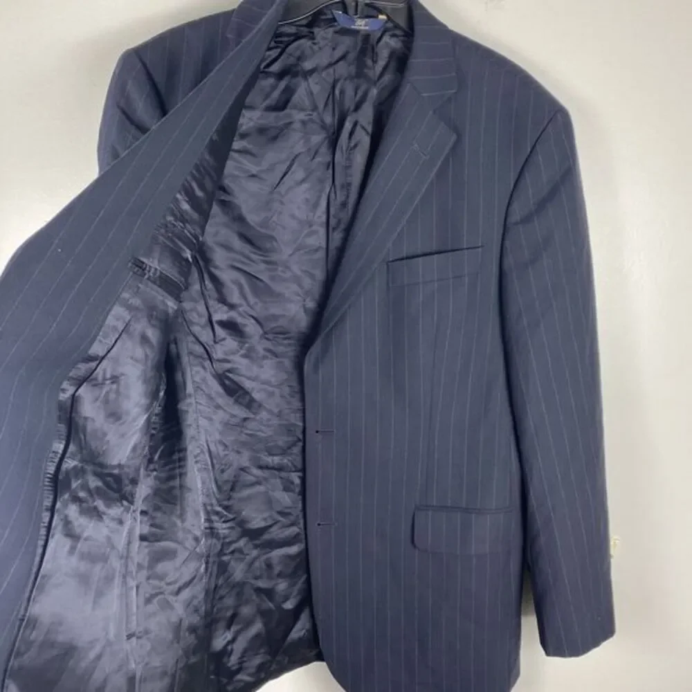 Brooks‎ Brothers Jacket Sports Coat 41 R Madison Fit Navy Pinstripe Wool